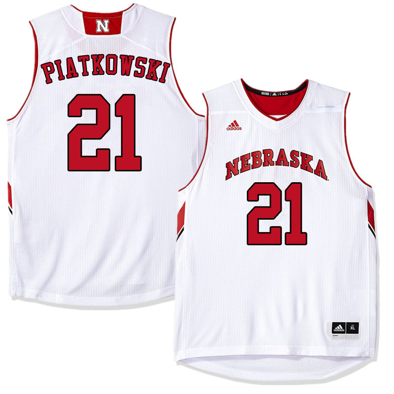 Men #21 Jace Piatkowski Nebraska Cornhuskers College Basketball Jerseys Sale-White - Click Image to Close